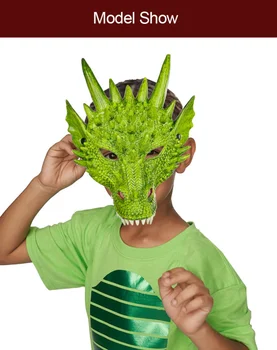 Новый Детский Косплей Животного Маска Динозавра На Половину Лица Маска Дракона для Детей Подростков Украшения для Карнавальной Вечеринки Для Взрослых Маскарадная Маска