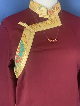Рубашка для тибетских танцев с воротником-стойкой в китайском этническом стиле, Женский топ большого размера Hanfu