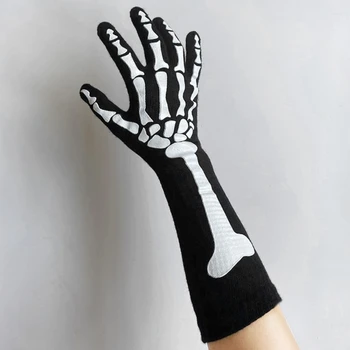 Светящиеся в темноте перчатки с когтями скелета для всех возрастов, костюм для вечеринки в честь Хэллоуина, Шляпа