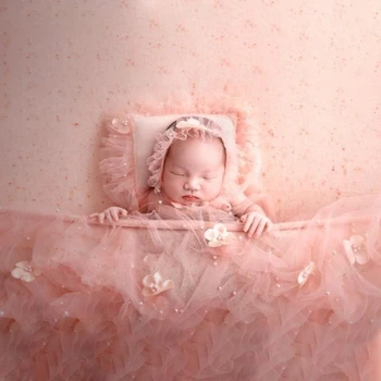 Реквизит для фотосъемки новорожденных, реквизит для фотосъемки с подушкой, кружевная шляпка и жемчужная накидка, классическая одежда для новорожденных мальчиков