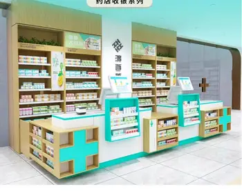 Маленькая угловая современная простая аптека, специальная стойка регистрации, стойка регистрации аптеки