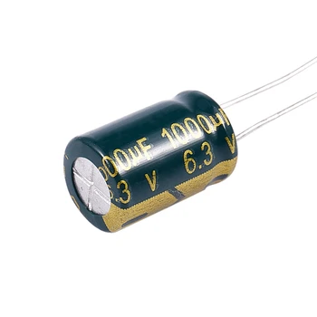80 Шт 1000 мкФ 6,3 В 105 ℃ радиальные электролитические конденсаторы темно-зеленого цвета 8x12 мм