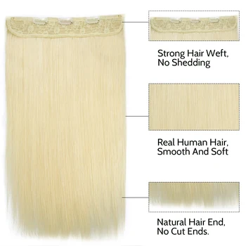 Наращивание волос из лески, настоящие человеческие волосы # 613, светлая проволока в волосах С невидимой леской, шиньон-заколка для наращивания волос