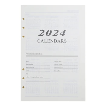 2022 Ежедневное, Еженедельное, ежемесячное пополнение английского ежедневника для кольцевого переплета формата А5 с января 2022 по декабрь 2022 года с перфорацией на 6 отверстий, 172 Листа 3XUE