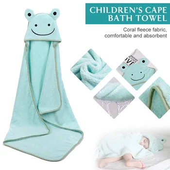Детское банное полотенце, Суперабсорбирующее пончо, полотенце с капюшоном, вышитое милым мультяшным рисунком для новорожденных, Пляжное Спа, быстросохнущее детское банное полотенце