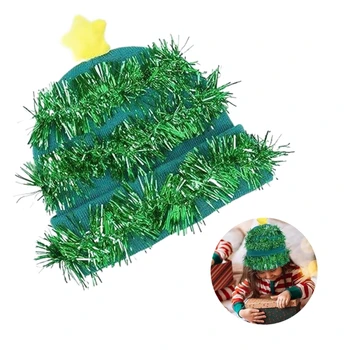 Уютная Рождественская шапка-ведро ручной вязки с праздничным дизайном, идеальная вязаная теплая шапка для празднования Рождества