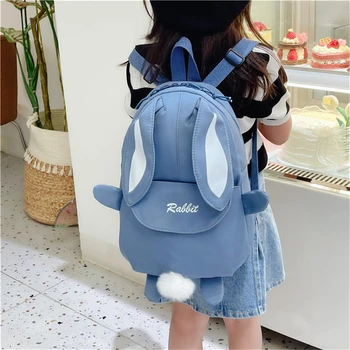 Новые модные детские школьные сумки, переносные рюкзаки с зайчиком, Детские дорожные рюкзаки, Школьный рюкзак для милых мальчиков и девочек