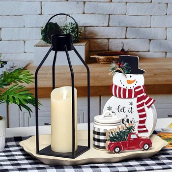 2 комплекта Свечных фонарей Черные Декоративные Фонари с мерцающим светодиодом Для внутреннего и наружного домашнего декора Рождественский подарок на Хэллоуин