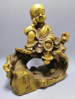 Украшение статуи Цзинси из латуни, украшение для кабинета, домашние поделки, изделия из античной бронзы, изысканное мастерство