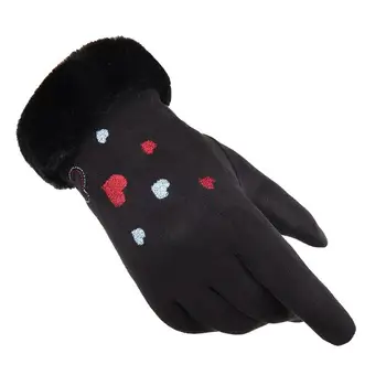Велосипедные перчатки с полной фигурой, осенне-зимние перчатки, женские теплые хлопковые перчатки с сенсорным экраном и бархатные толстые перчатки