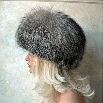 Женская шапка из искусственного меха, зимняя теплая лыжная шапка в русском стиле, пушистая шапка-наушник, аксессуар для уличного костюма