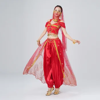 Фестивальные костюмы Арабской принцессы, индийская танцевальная вышивка, Болливудская костюмированная вечеринка, косплей принцессы, модный женский наряд