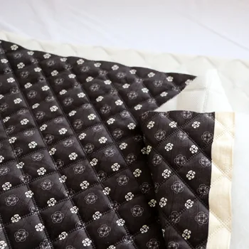 Печатный бархат хлопчатобумажная ткань черный белый цветочек платье пальто куртка модного дизайна для шитья оптом материал ткань на метр