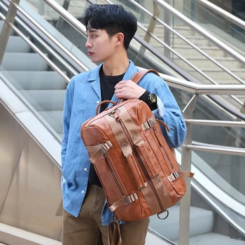 2023 Новая мужская большая сумка большой емкости мужской рюкзак из искусственной кожи, сумка для компьютера, которую можно носить по диагонали, оседланный рюкзак для путешествий
