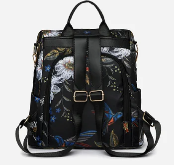 Женский Новый Модный туристический рюкзак из водонепроницаемого нейлона с принтом, Противоугонные сумки через плечо большой емкости, женские повседневные рюкзаки