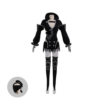 Аниме Игра NieR Automata YoRHa 2B 9S Черное платье Сексуальная Боевая форма Косплей Костюм Унисекс Хэллоуин Вечеринка Бесплатная Доставка