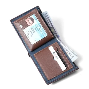 Новая мода, деловой мужской кошелек в простом стиле, трендовый мужской короткий кошелек на молнии с несколькими картами