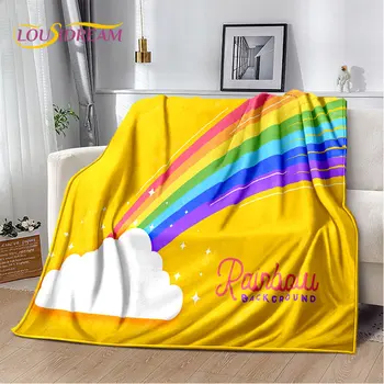Иллюзия радужного цвета Мягкое плюшевое одеяло, фланелевое одеяло, покрывало для гостиной, спальни, кровати, дивана, покрывала для пикника