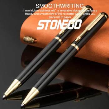 Шариковая ручка STONEGO с хромированным покрытием, элегантная фирменная ручка, подарочные ручки для мужчин и женщин