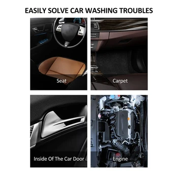 Ручной распылитель пены для мытья салона автомобиля под высоким давлением, Черный для ковров на сиденьях, крыше, приборной панели