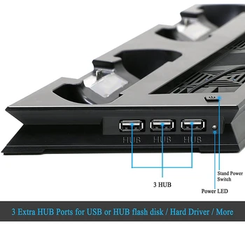 Консоль OSTENT Вертикальная Подставка Кулер Охлаждающий Вентилятор USB-Концентратор Двойной Контроллер Зарядное Устройство Зарядная Станция для Консоли Sony PS4 Slim