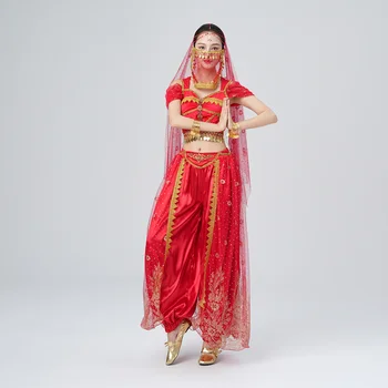 Фестивальные костюмы Арабской принцессы, индийская танцевальная вышивка, Болливудская костюмированная вечеринка, косплей принцессы, модный женский наряд