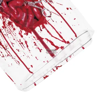 Женщины Ужасная Кровавая Кровь Врачи Медсестра 3D Печать Платье Взрослые Хэллоуин Косплей Костюмы Партии Ролевые Игры Одеваются Наряд