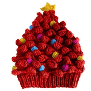 Вязаная шапка в виде Рождественской елки, сохраняющая тепло, Украшения для головных уборов, принадлежности для праздников, День рождения, Новогодние украшения для вечеринок Оптом