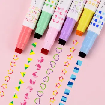 Стираемый маркер в форме цветка, инструменты для художественного рисования, маркер с двойной головкой, меняющий цвет, Школьный офис