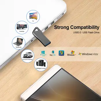 2023 Новый Высокоскоростной USB Флэш-Накопитель 2 ТБ 1 ТБ Металлический USB Memory Stick 512 ГБ USB 3.0 Флешка 128 ГБ USB Флэш-Диск Для Планшета Ноутбука