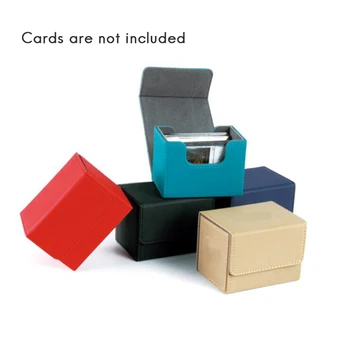 Коробка для карточек с боковой загрузкой, футляр для колоды карточек Mtg Yugioh, держатель для карточек 100+, черный
