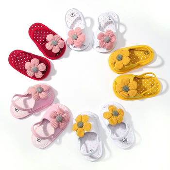 0 ~ 12 м, повязка на голову для новорожденных, противоскользящая обувь для малышей, детская обувь в цветочек, Сандалии, повязка на голову с бантиками, Обувь для первых ходунков на мягкой подошве