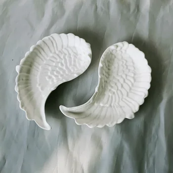 Крылья Ангела Лоток Силиконовая форма DIY 3D Блюдо в форме пера Витрина для хранения ювелирных изделий Формы для литья из гипсовой смолы Домашний Декор