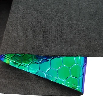 Фантомный цветной шестиугольный узор С Тиснением Из Голографической Искусственной Кожи для Изготовления Обуви /Сумки / Аксессуаров DIY /Банта Для Волос #home