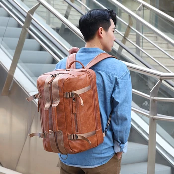 2023 Новая мужская большая сумка большой емкости мужской рюкзак из искусственной кожи, сумка для компьютера, которую можно носить по диагонали, оседланный рюкзак для путешествий