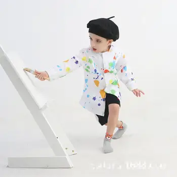 Высококачественный детский профессиональный косплей Little Painter, белый костюм со шляпой, костюм на Хэллоуин для малыша