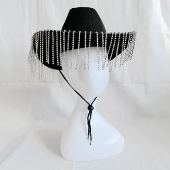Ковбойские шляпы с мерцающими кисточками, панама для девичника для будущей невесты