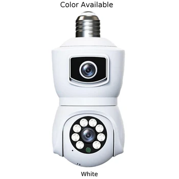 Приложение 4MP-V380 с двухобъективным гнездом для лампы E27 на открытом воздухе, Потолочное крепление, автоматическое отслеживание скорости, купольная PTZ-цветная IP-камера ночного видения PoE