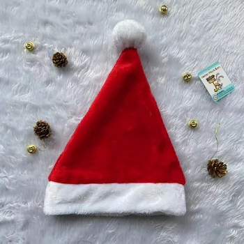 Рождественское Хит продаж украшение Плюшевая Рождественская шляпа Семицветная Короткая плюшевая Рождественская шляпа Красный Синий Фиолетовый Кофейный Желтый Розовый
