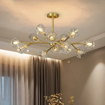 Shijia Lights Роскошная Хрустальная люстра в стиле постмодерн, Молекулярный свет, Простой светильник для спальни, Роскошная Хрустальная лампа для гостиной