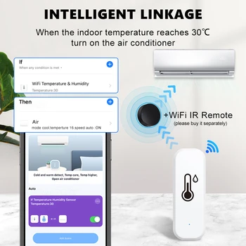 Tuya WiFi Zigbee Умный датчик температуры и влажности, беспроводной монитор приложения Smart Life, умный дом, Работа с Alexa, Google Home