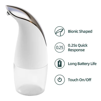 Бесконтактный дозатор, автоматический индукционный умный насос для ванной, кухни, туалета, стиль пены, белый