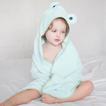 Детское банное полотенце, Суперабсорбирующее пончо, полотенце с капюшоном, вышитое милым мультяшным рисунком для новорожденных, Пляжное Спа, быстросохнущее детское банное полотенце