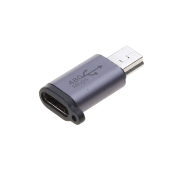 Адаптер Type-C к Mini USB для преобразования женского в мужской конвертер Поддерживает передачу данных 480 Мбит / с для телефонов и планшетов