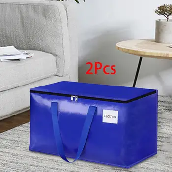 Передвижная коробка Многофункциональная сумка с двойными ручками из полиэстера на молнии для мебели, ковриков, праздничного декора, подушек, обуви, чехлов для патио