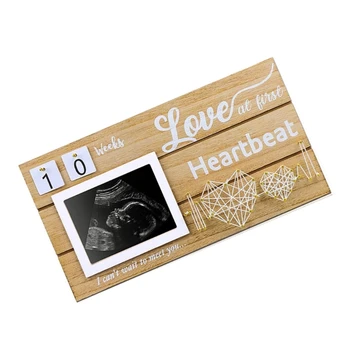 Двойная фоторамка для сканирования ребенка с отображением количества недель обратного отсчета, рамка для сонограммы с объявлением о беременности