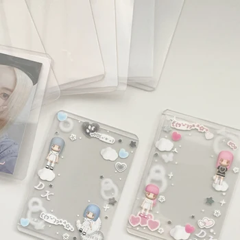 10ШТ Футляров для фотокарточек Idol в корейском стиле, прозрачный пластиковый держатель для сбора липких карточек, прозрачный утолщенный чехол