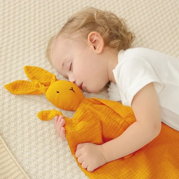 Детское хлопчатобумажное муслиновое одеяло, мягкие куклы для сна новорожденных, Модная детская игрушка для сна, Успокаивающее Полотенце, нагрудники
