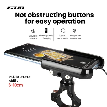 Держатель мобильного телефона для велосипеда GUB Из алюминиевого сплава с вращением на 360 ° Крепление для телефона на руле для шоссейного велосипеда MTB с увеличенной регулировкой ширины