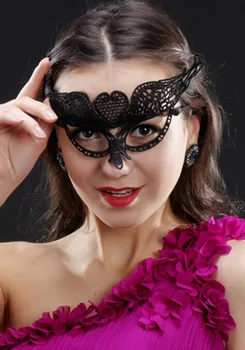 Кружевная маска, Маскарадная венецианская маска для глаз, сексуальная женская маска для костюмированного бала на Хэллоуин, карнавал, черный